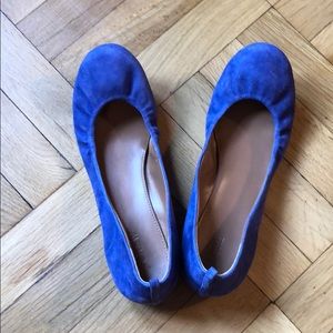 Jcrew blue suede flats
